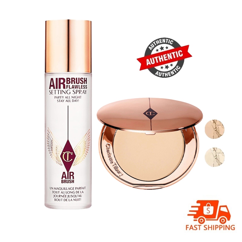 【100Original】 Charlotte Tilbury makeup setting spray, powder Fair/Medium combination set