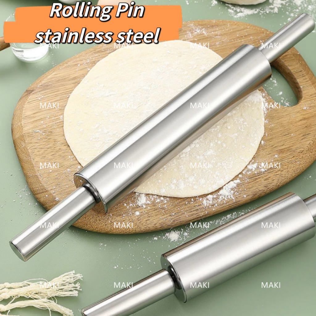 Non stick wood rolling pin for baking tools and equipments sets pizza ...