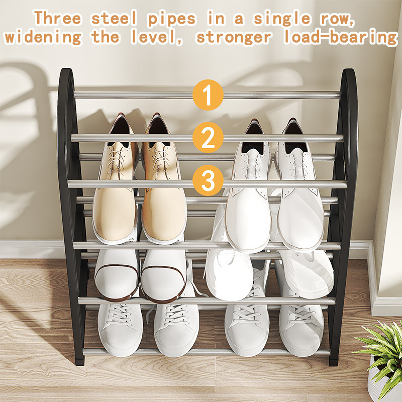 4 layer 5 layer Plastic Metal Simple Round Shoe Rack Shoe Cabinet ...