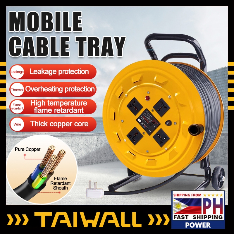 High quality outdoor Heavy Duty Cable Reel Extension Wire 3Socket With ...