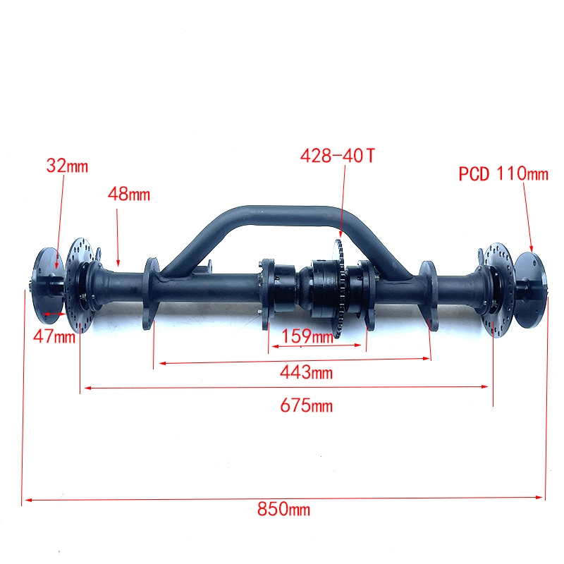 Motorcycle modified tricycle rear axle 85cm Single wheel drive ...