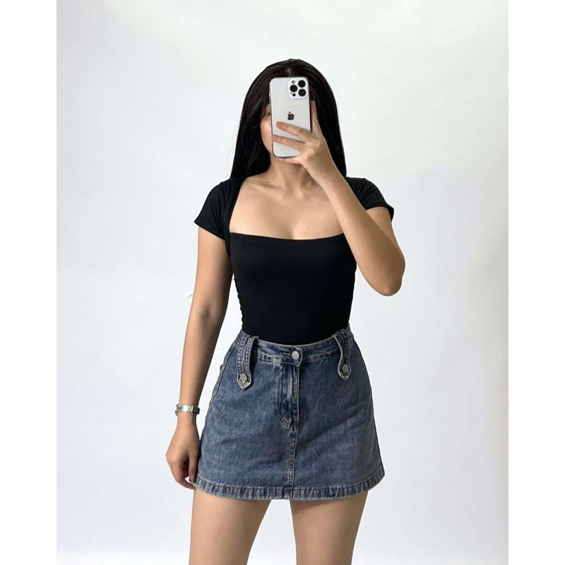 EMMA KOREAN TRENDY Double Lining Squareneck Top | Shopee Philippines