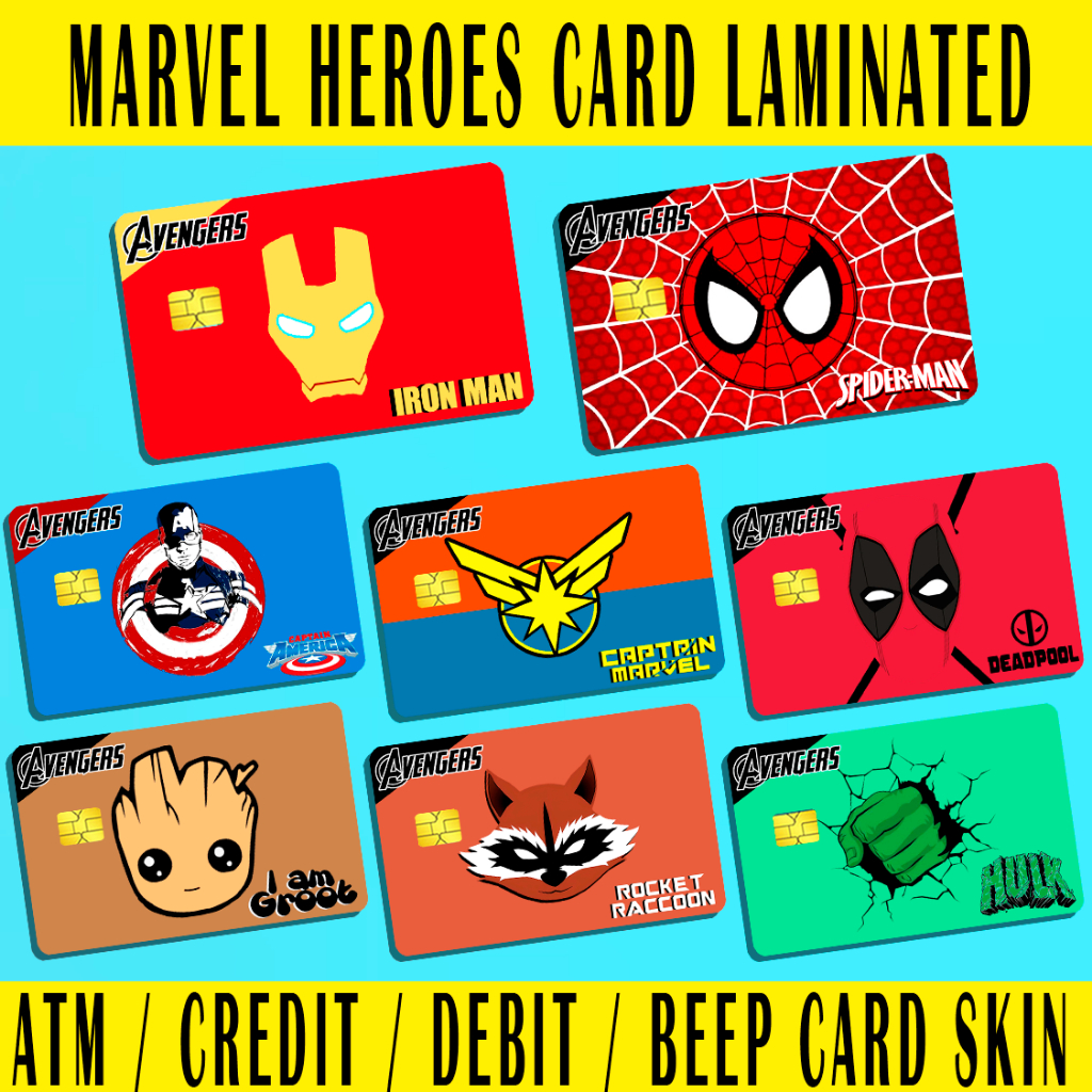 MARVEL HEROES - (SKIN CARD STICKER) ATM/CREDIT/DEBIT/BEEP (SKIN CARD ...