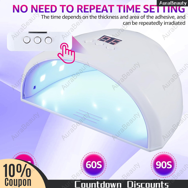 AuraBeauty 36W Nail Lamp UV LED Nail Dryer for Gel Polish USB Light ...