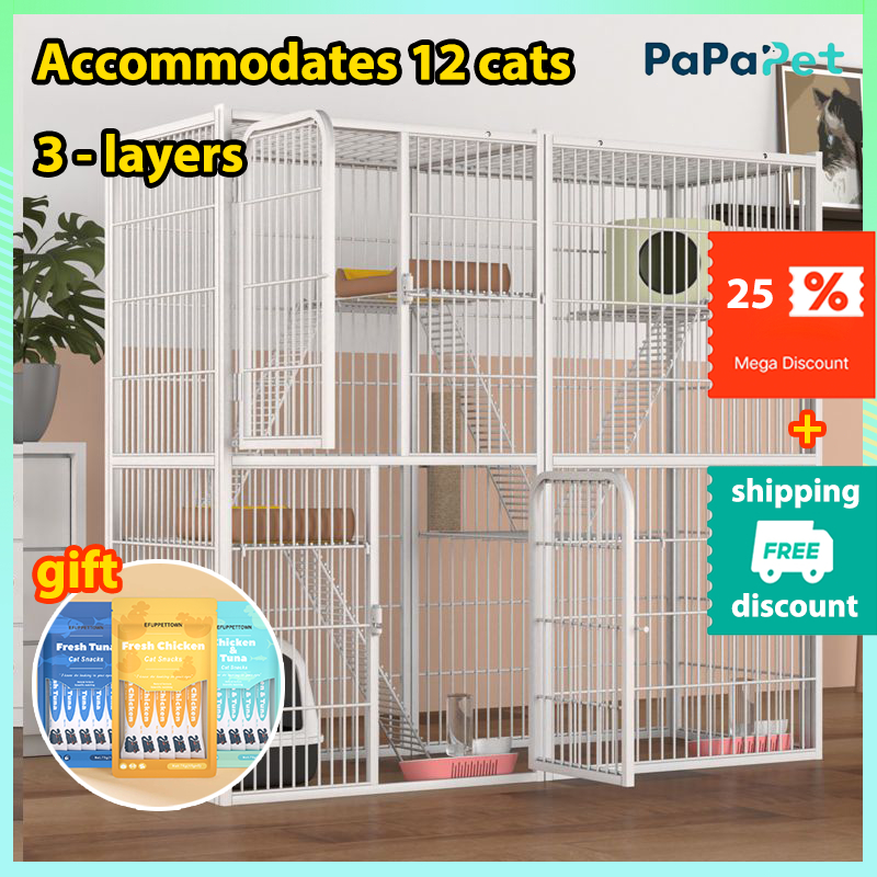 Cat Cage Big Size Large Platform Cat House Cat Villa for Many Cats