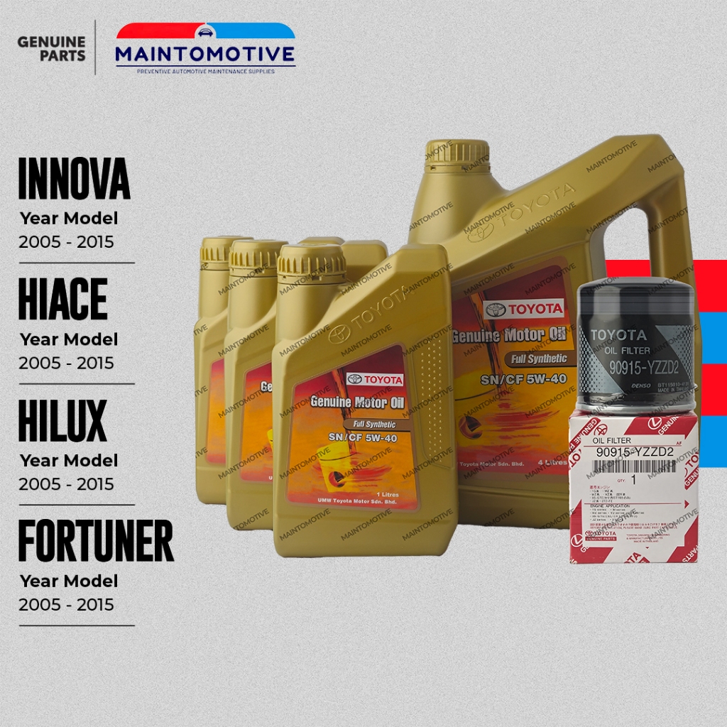 Toyota Innova / Hilux / Fortuner / Hiace 7 Liter Fully Synthetic 5w-40 ...