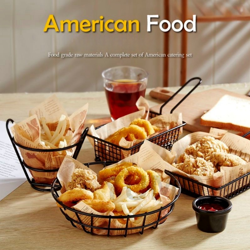 Stainless Fries Stand Fast Food Basket Picnic Fried Chicken Display ...