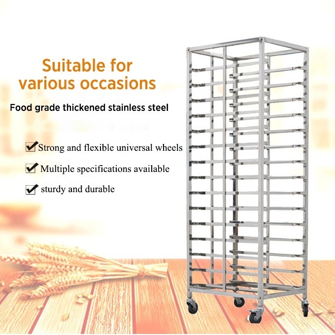 Stainless Steel Baking Tray Rack Car 6/12/15 Layers Baking Cake Room ...