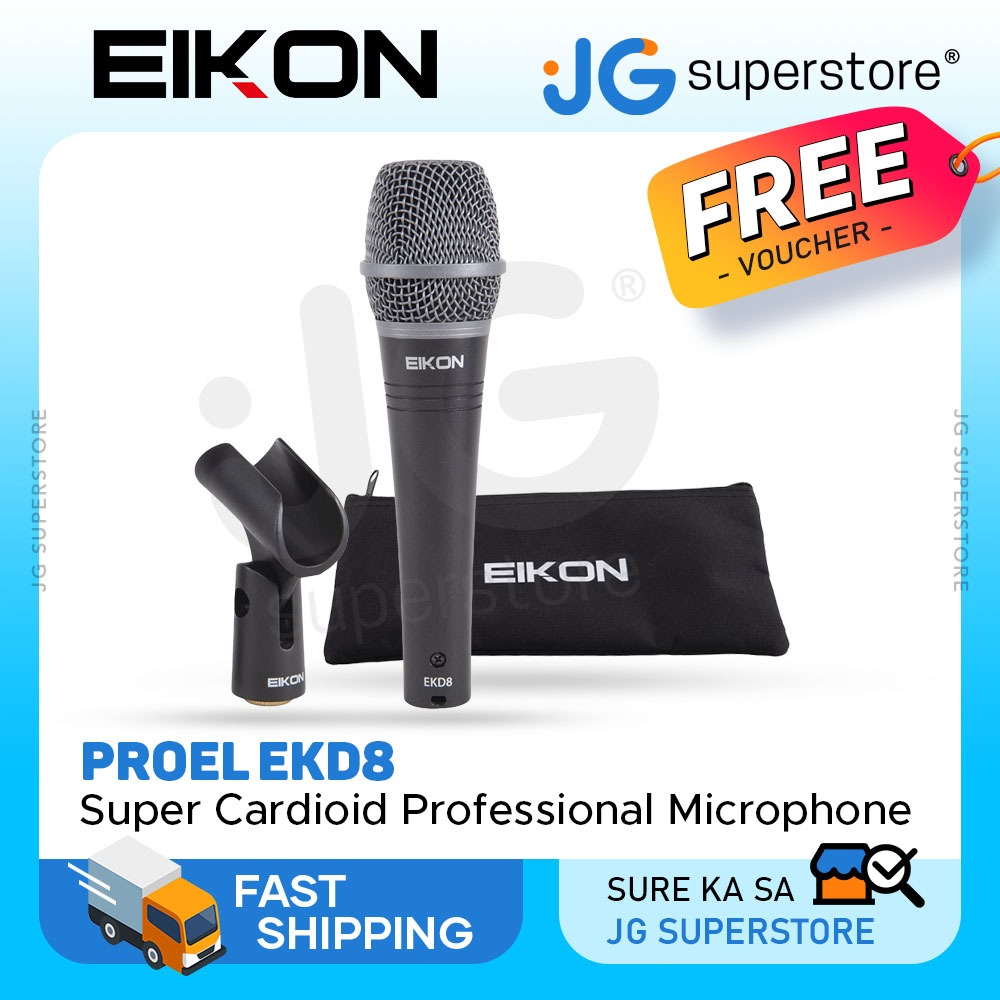 Eikon EKD8 Dynamic Wired Super-Cardioid Microphone with Double Shock ...