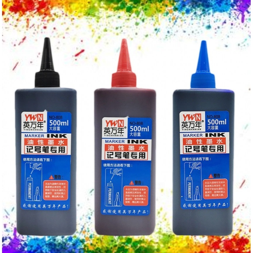 Marker ink refill large bottle 500ML oily Permanent ink big head pen ...