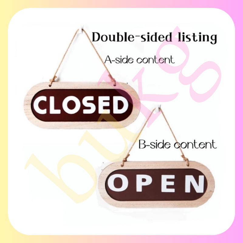 Open Closed Signage Wooden Hanging Sign for Store Decor Welcome Store ...
