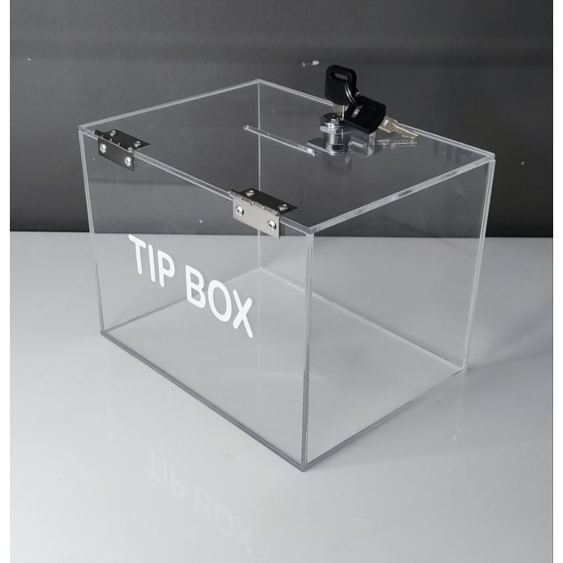 Custom Acrylic Drop box 7.25x4x5h with lock and key | Shopee Philippines