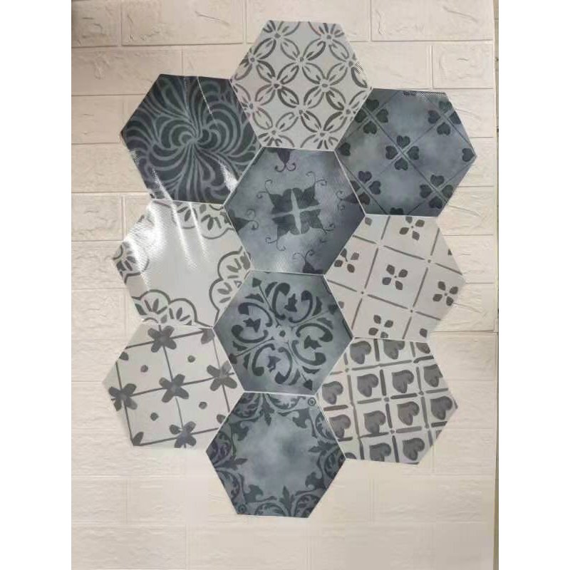 Moroccan Style Self-Adhesive Tiles Stickers Hexagonal Ethnic Mandala ...