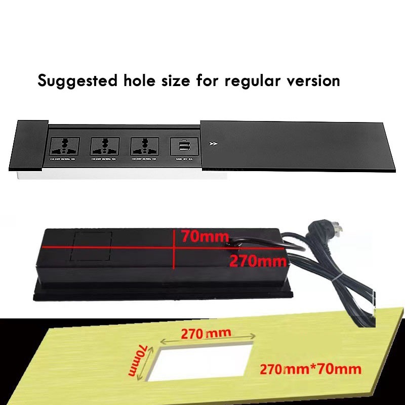 Embedded Desktop Socket Side Sliding Hidden Socket With Conference ...