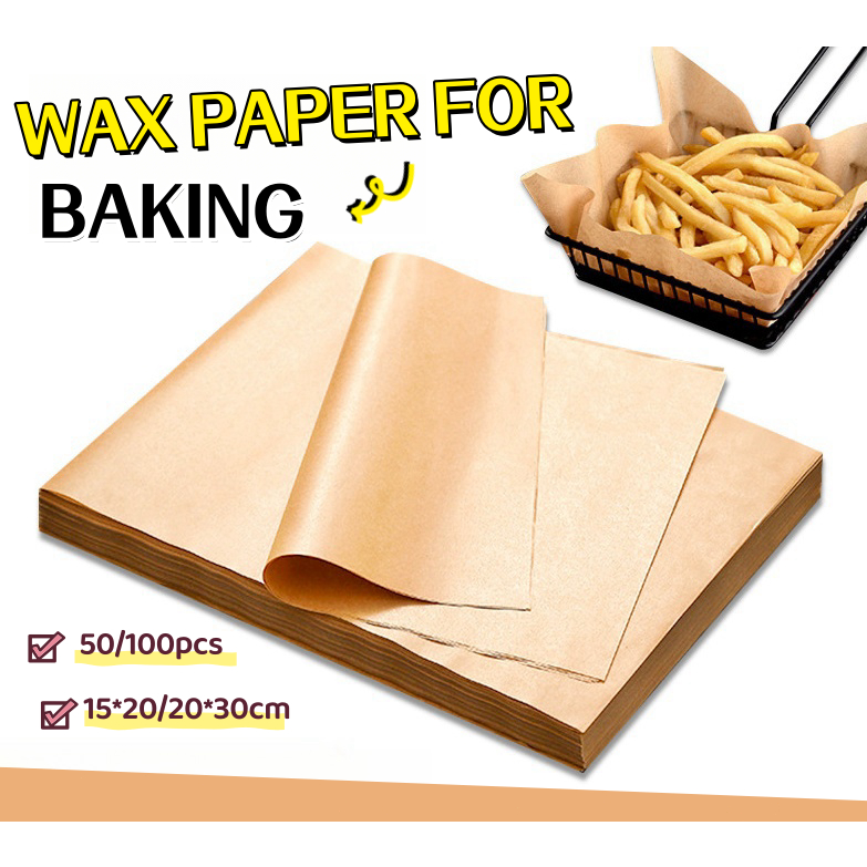 100Pcs Parchment Paper For Baking Non-Stick Unbleached Wax Paper Oil ...