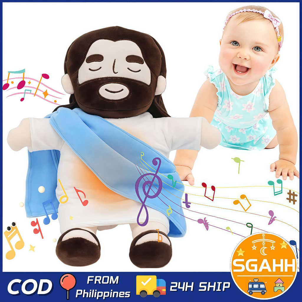 Breathing Jesus Plush Toy Kids Soothing Jesus Plushies Stuffed Doll Church  Sunday Religious Gifts