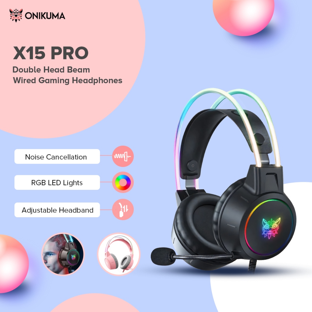 Onikuma X15 PRO Wired Gaming Headset With Mic Noise Cancelling Gaming ...