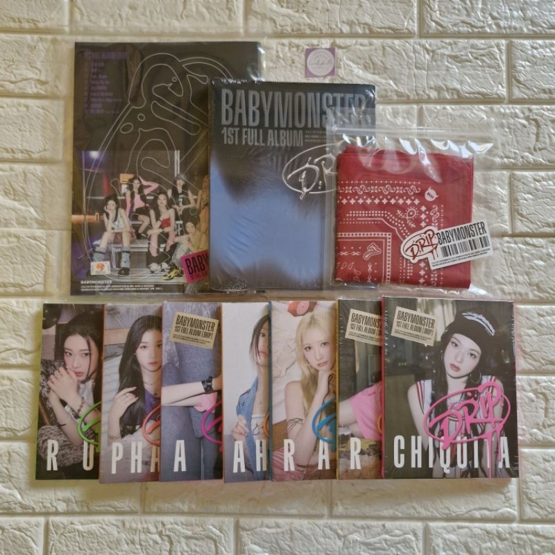 BABYMONSTER DRIP ALBUM BANDANA LIMITED BINDER ZIPLOCK YG TAG VERSION ...