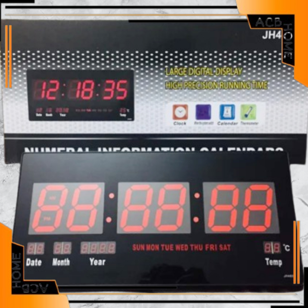 ACB Home LED Digital Calendar L Digital LED Wall Clock With Calendar