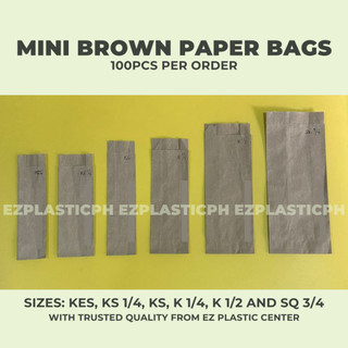Mini Brown Paper Bags | Mini Supot | Ideal for Mani Packaging (100pcs ...