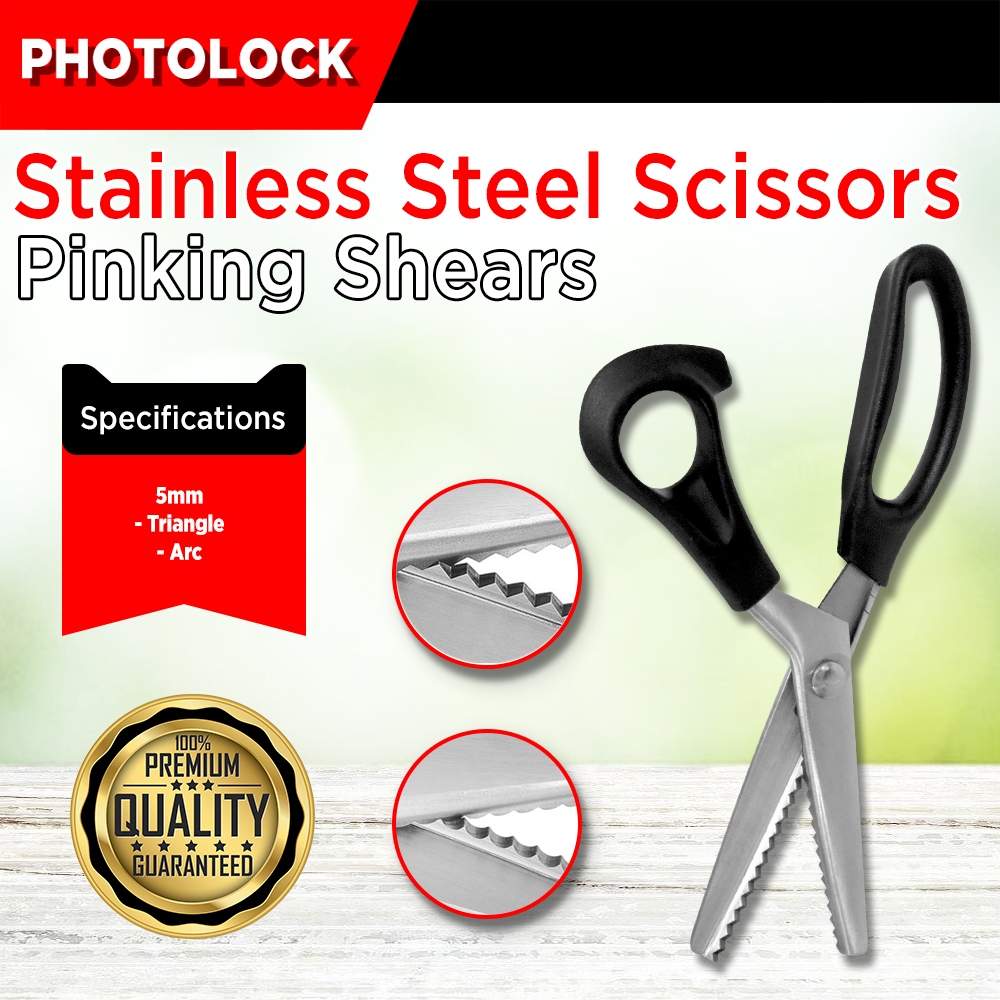 Stainless Steel Pinking Shears 5mm Arc/Triangle Scissors | Shopee ...