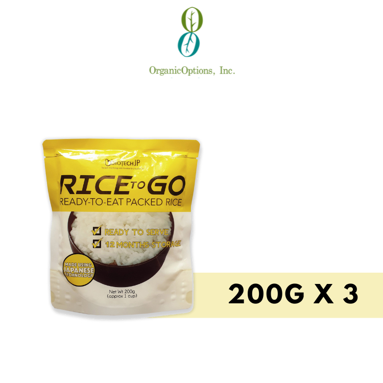 BiotechJP Rice to Go Ready-to-eat Packed Rice 200g Bundle of 3 | Shopee ...