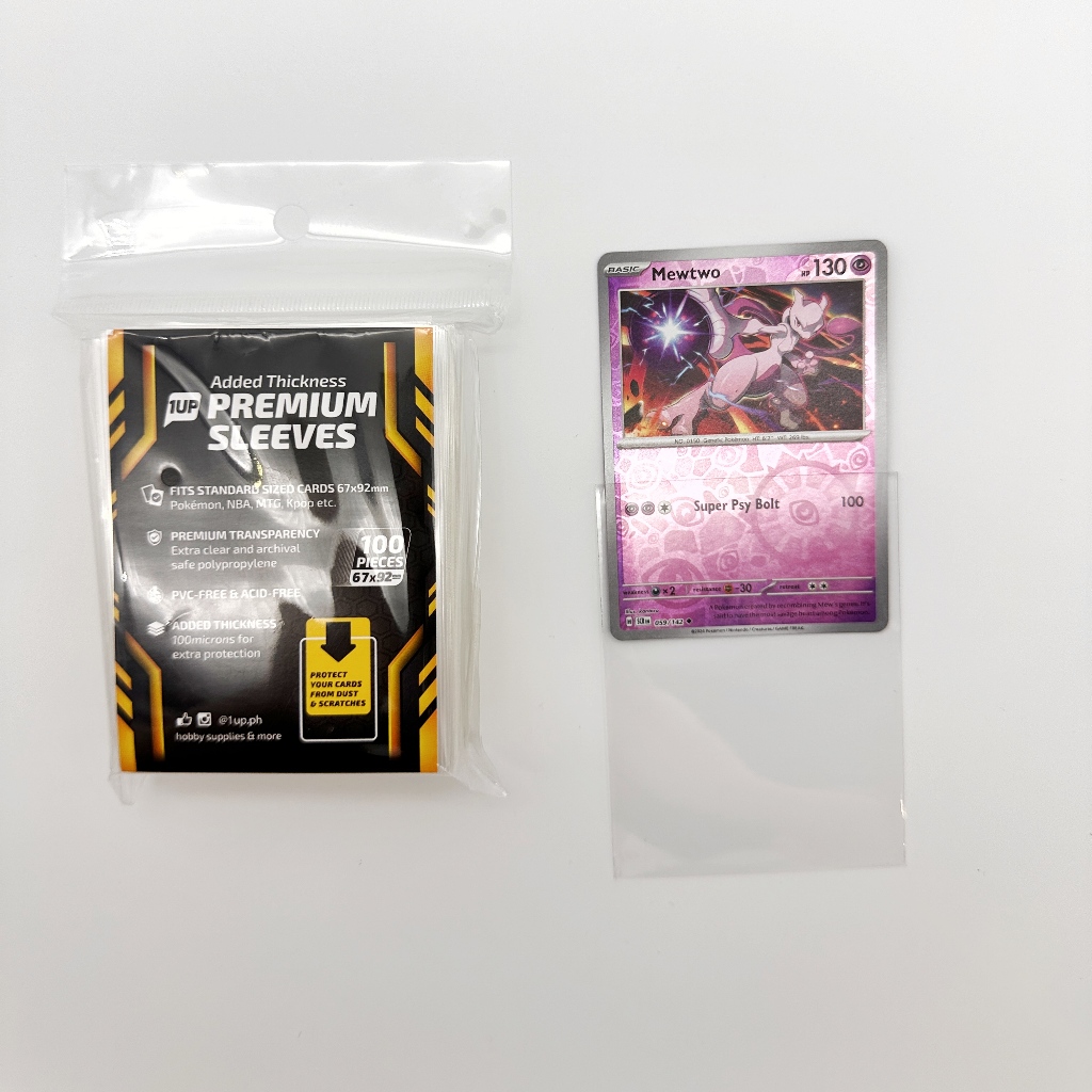 1UP! Premium Sleeves| 100pcs | 67x92mm | 100 microns | Fits Standard ...