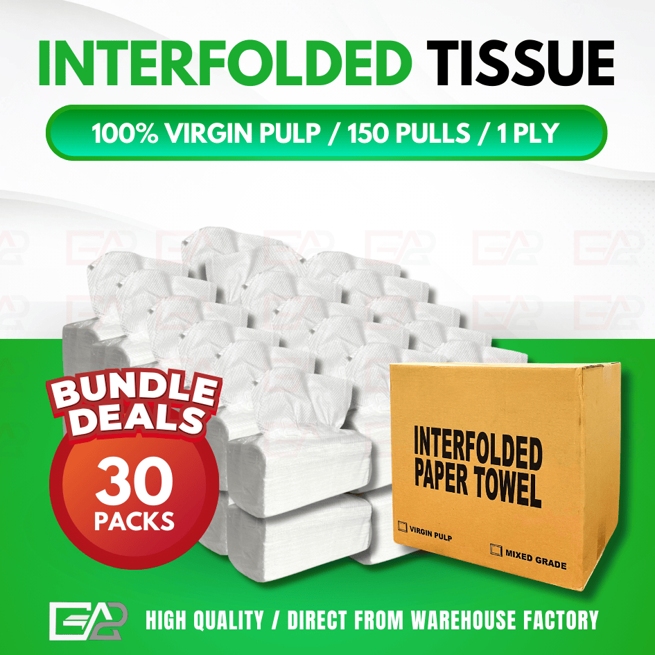 [ 30 Packs ] Interfolded Tissue | 100% Virgin Pulp | 150 Pulls | 1 Ply ...