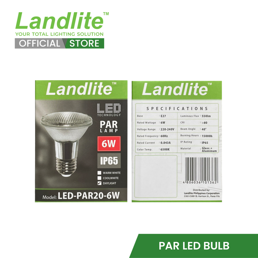 Landlite PAR LED Bulb (LED-PAR20-6W) | Shopee Philippines