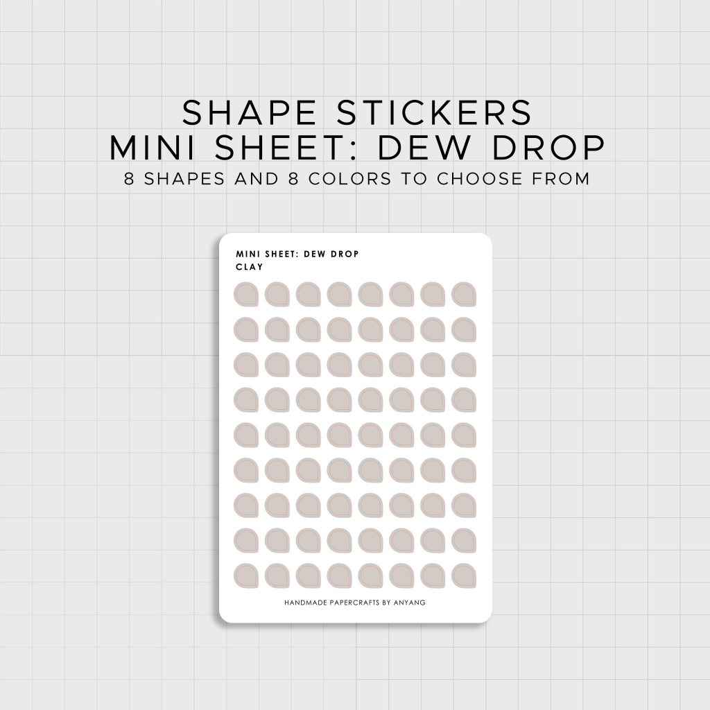 DEW DROPS Shape | MINI Sticker Sheets | Functional Planner Stickers for ...