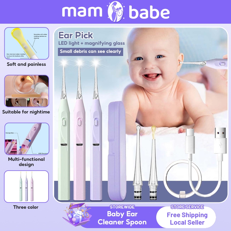 Baby Ear Cleaner Baby Ear Wax Cleaner Picker LED Light Earpick Tool ...