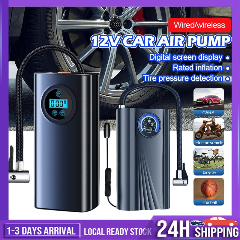 Electric Air Pump Convenient Car Bicycle Tire Inflator Digital Wireless ...