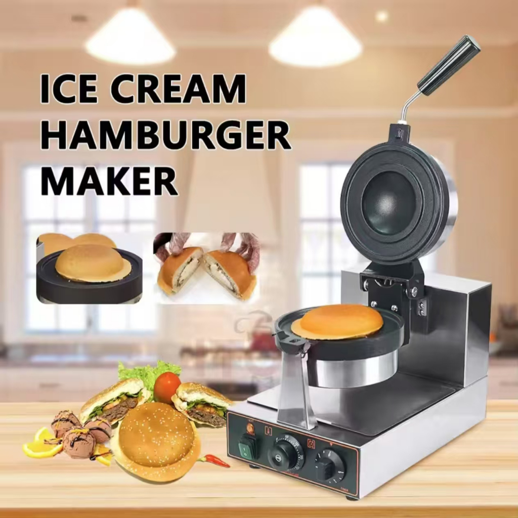 Stainless steel UFO burger machine, electric single head ice cream ...