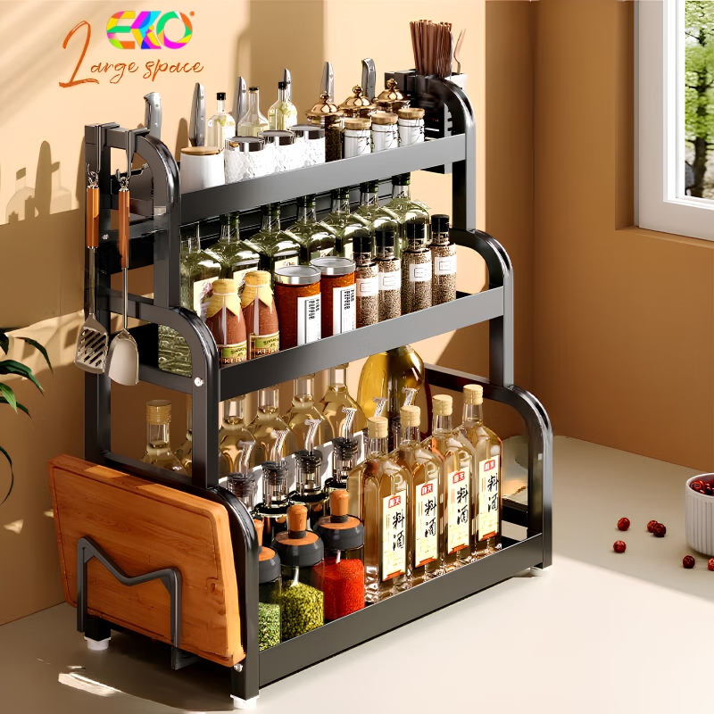 COD Kitchen Seasoning Organizer Storage Rack Stainless Steel Spice Rack ...