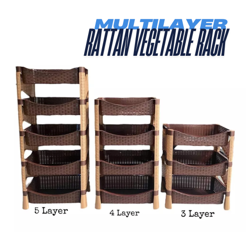 New!!! Rattan Vegetable Rack Multipurpose Rack 3layer 4layer 5layer ...