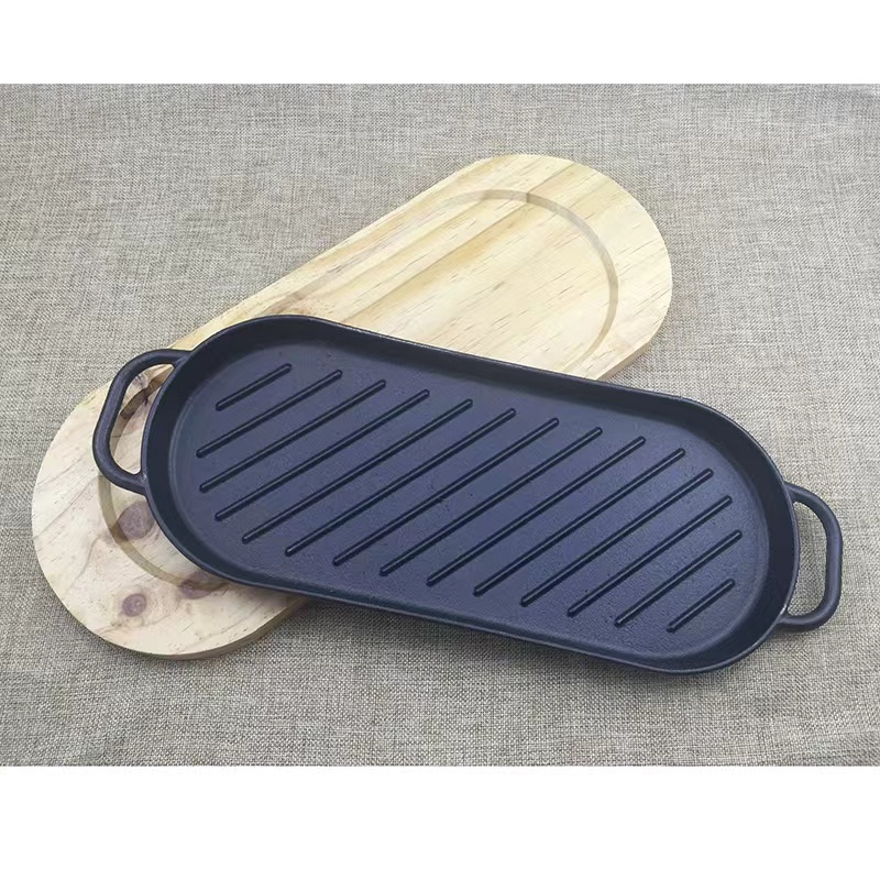 Sizzling Plate Double Handle With Wood Holder Many Sizes | Shopee ...