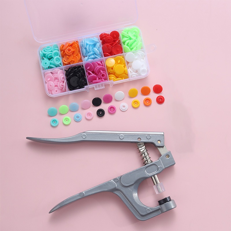 Snap Plastic Fastener Button with Plier Tool T5 Resin Plastic Button ...