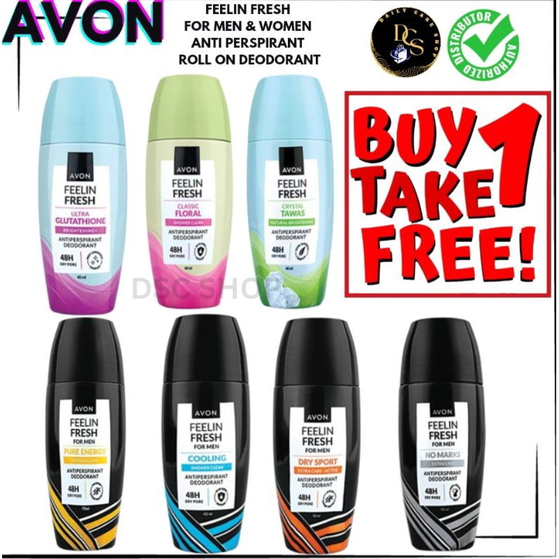 AVON FEELIN FRESH BUY 1 TAKE 1 MEN AND WOMEN DEODORANT ROLL ON | Shopee ...
