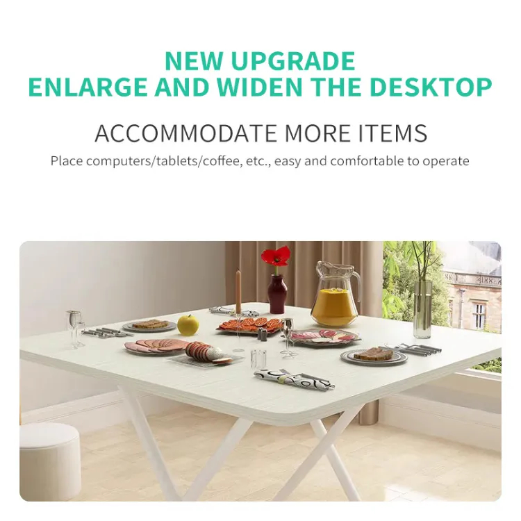 ♬COD♬ Folding Table Dining Table Set 4 Seaters Simple Home Square Table ...