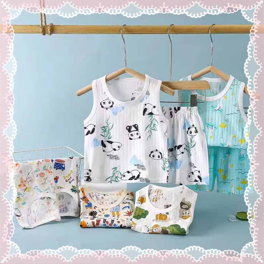 Babyhug 100% Cotton Single Jersey Knit Sleeveless Sando With Animal Print - White