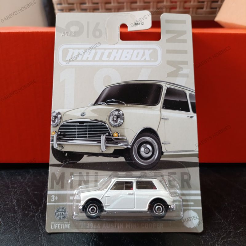 Matchbox 1964 Austin Mini Cooper Modellauto – Weiß, 6-teiliges Sammlerstück, Mit Metallteilen