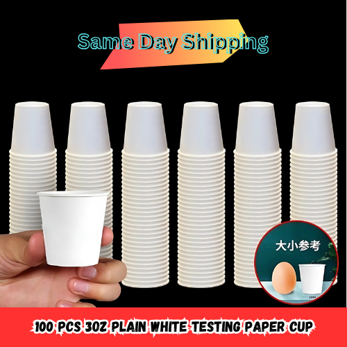 Paper cup 3oz Plain White Disposable Party Cups 100pcs Per Pack Small ...