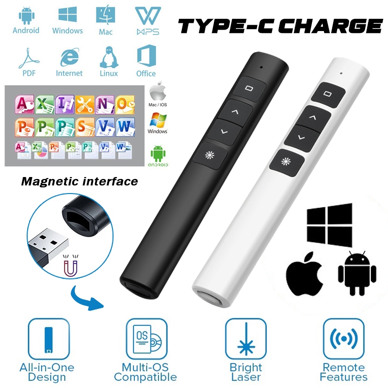 Rechargeable Laser PowerPoint Remote Control PPT Presentation Pen USB ...