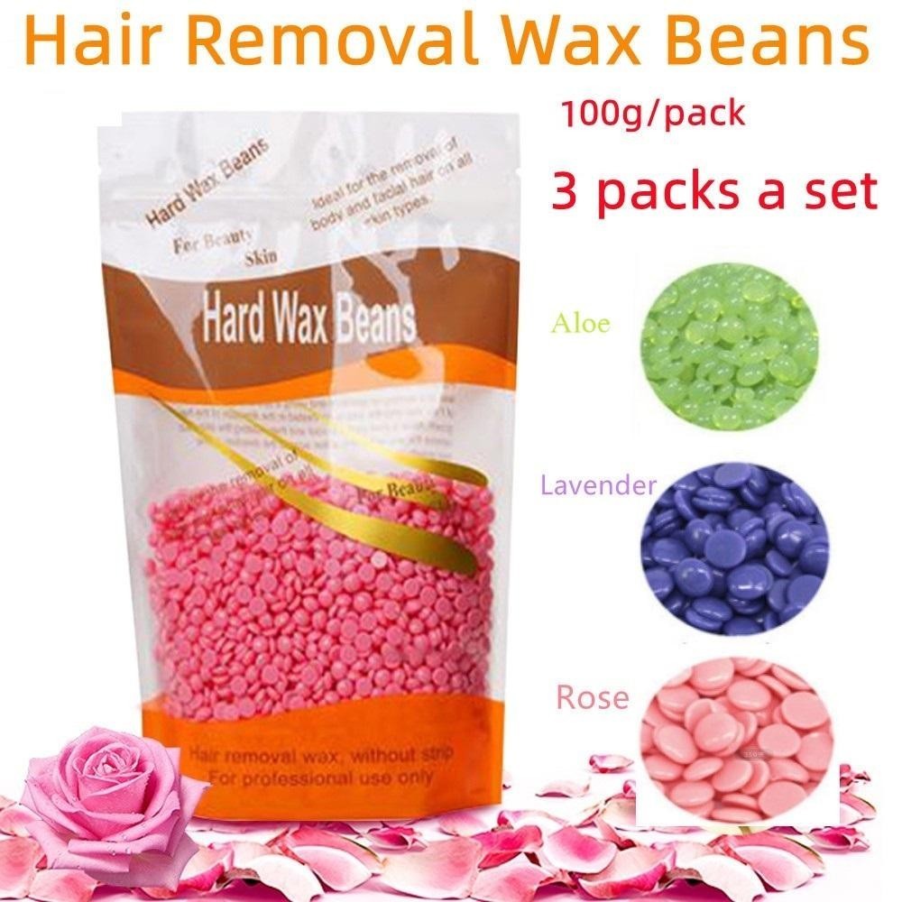 DELUXUS 500g Hard Wax Beads - Brazilian Bikini Wax With 10 Applicators For Face, Body & Eyebrow Hair Removal (Jasmine Scent) | Buy Now With Express International Delivery