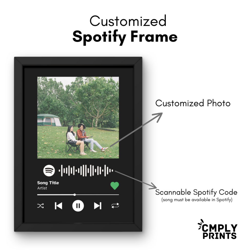 Customized Spotify Frame with Stand and FREE Ribbon (Scannable Spotify ...
