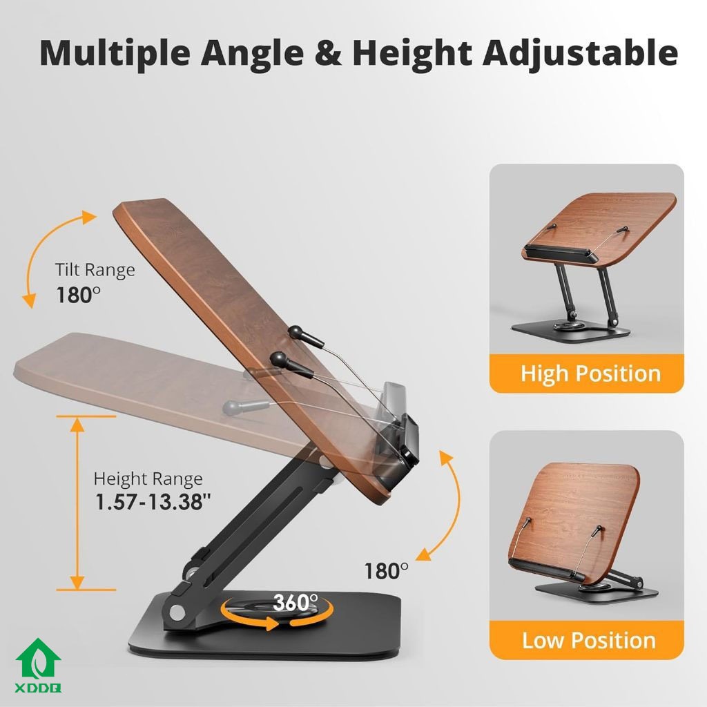 360Rotation Laptop Stand Multi-Role Adjustable Book Stand for Reading ...