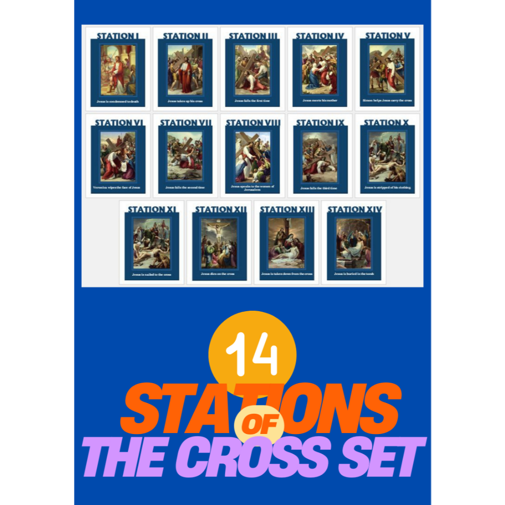 Set of 14 Station of the Cross Images, Holy Week Wall Decor, Jesus ...