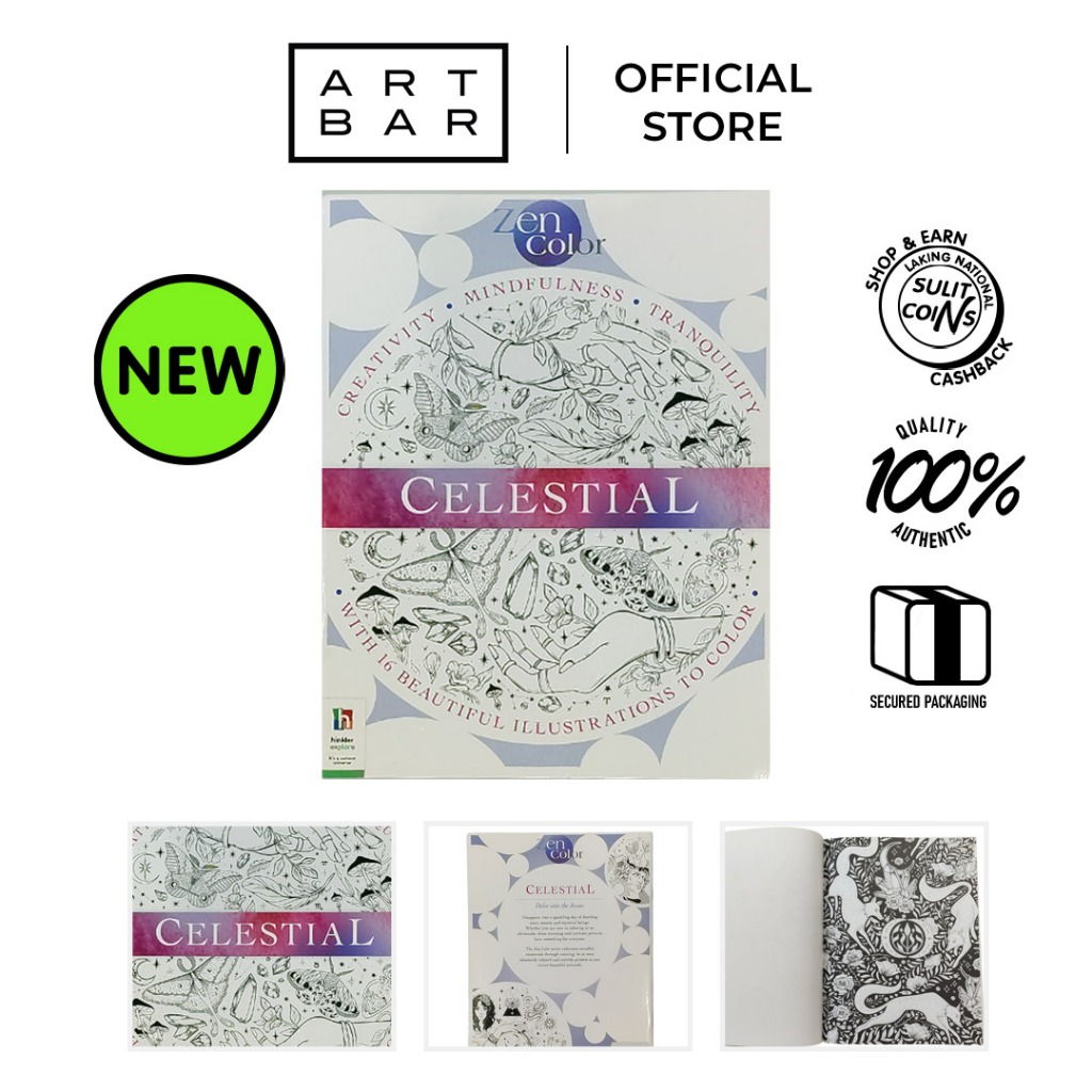 Zen Color: Celestial Tradepaper (Coloring Book) - Art Bar | Shopee ...
