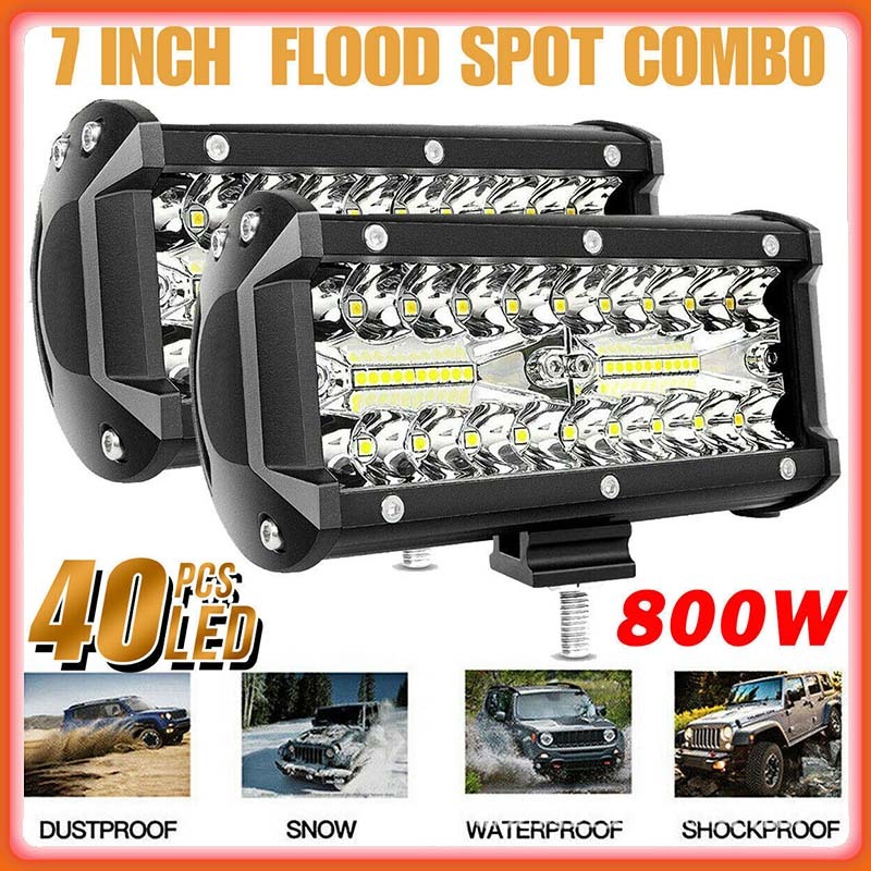 40LED 800W 24000LM Offroad Spotlight Car Led Work Light Bar Spot ...
