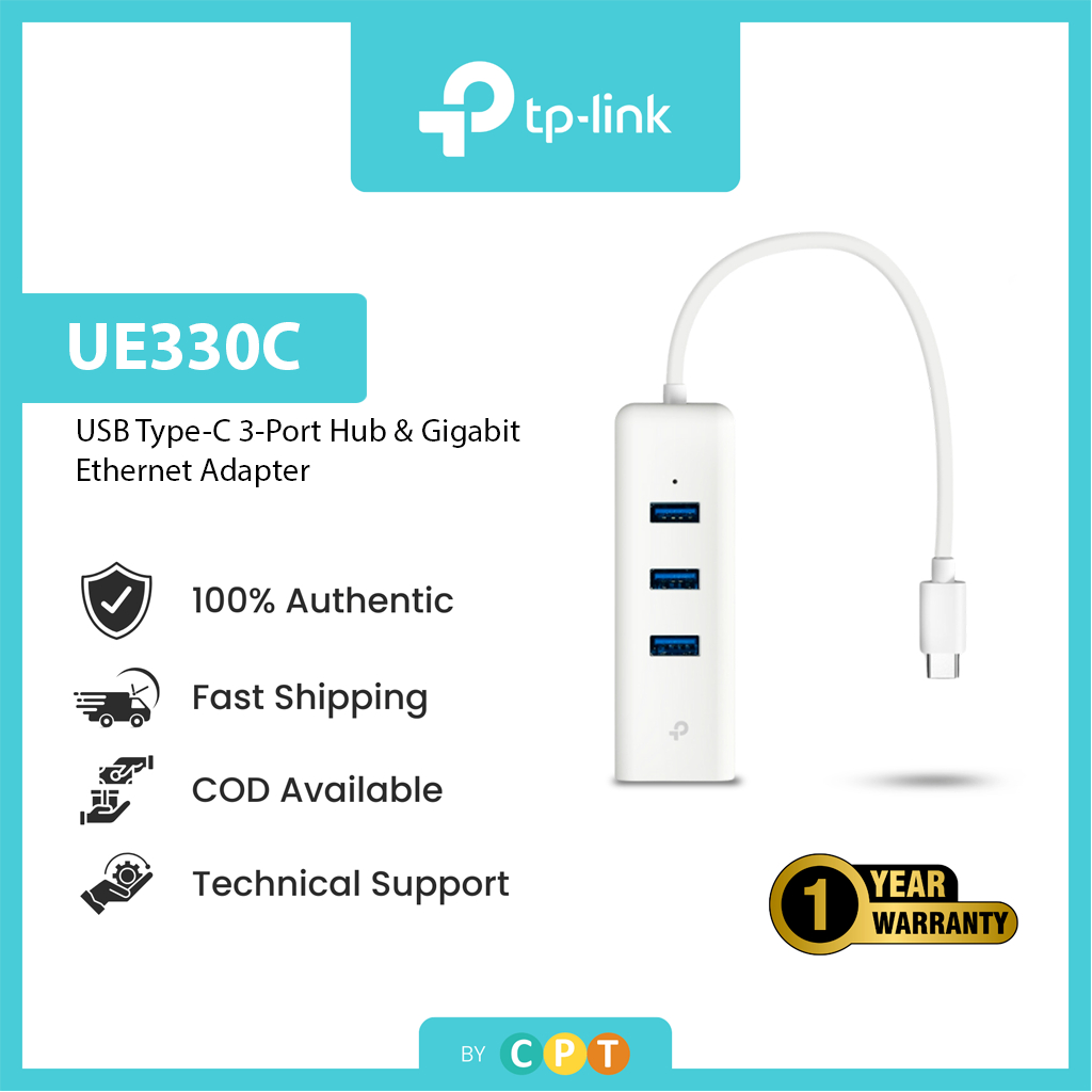 TP-Link UE330C USB Type-C 3-Port Hub & Gigabit Ethernet Adapter ...
